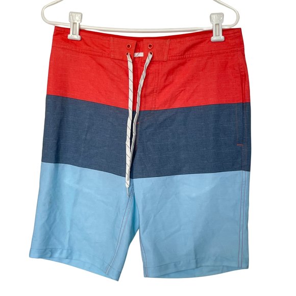 Goodfellow & Co Men's 10" Color block Board Shorts Red Size 30 - Picture 3 of 4